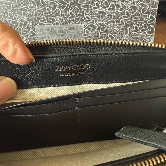 Jimmy Choo Black Leather Zip Wallet - Picture 5 of 6